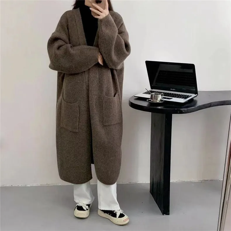 Long knitted cardigan women