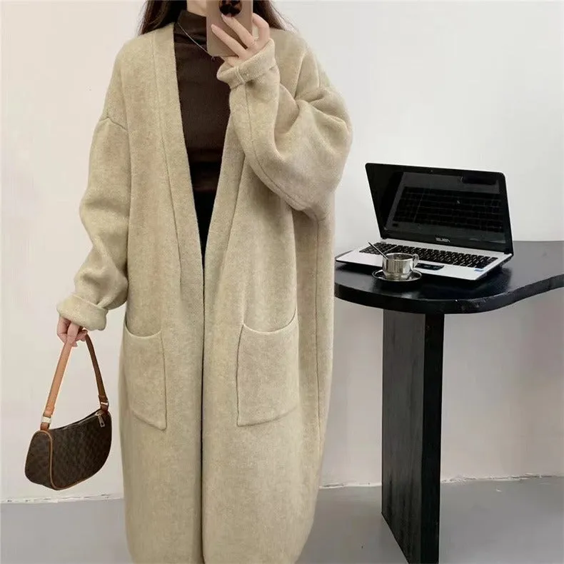 Long knitted cardigan women