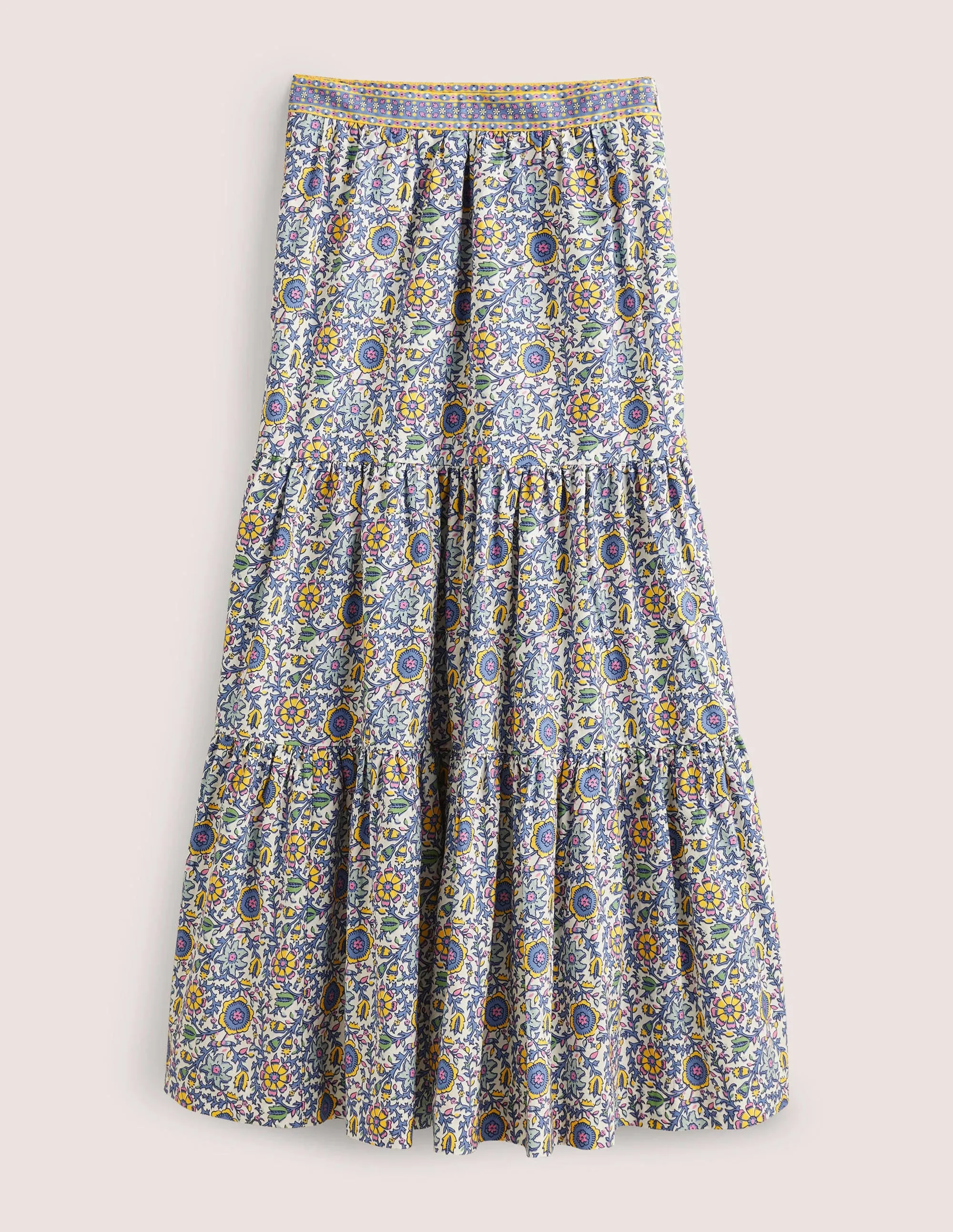 Lorna Tiered Maxi Skirt-Enchanting Twig, Ivory