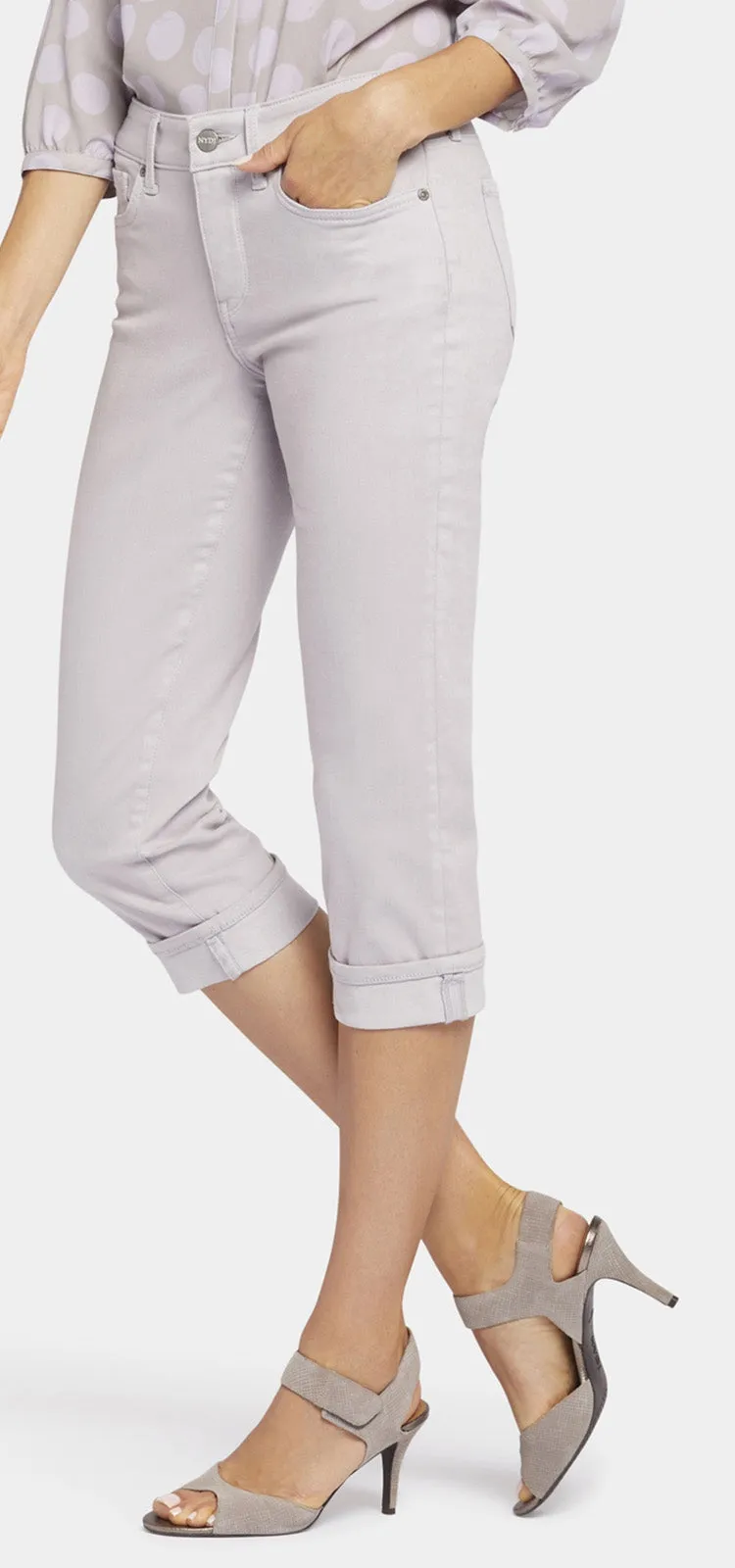 Marilyn Crop Cuff Jeans Grey Cool Embrace® Denim | Pearl Grey