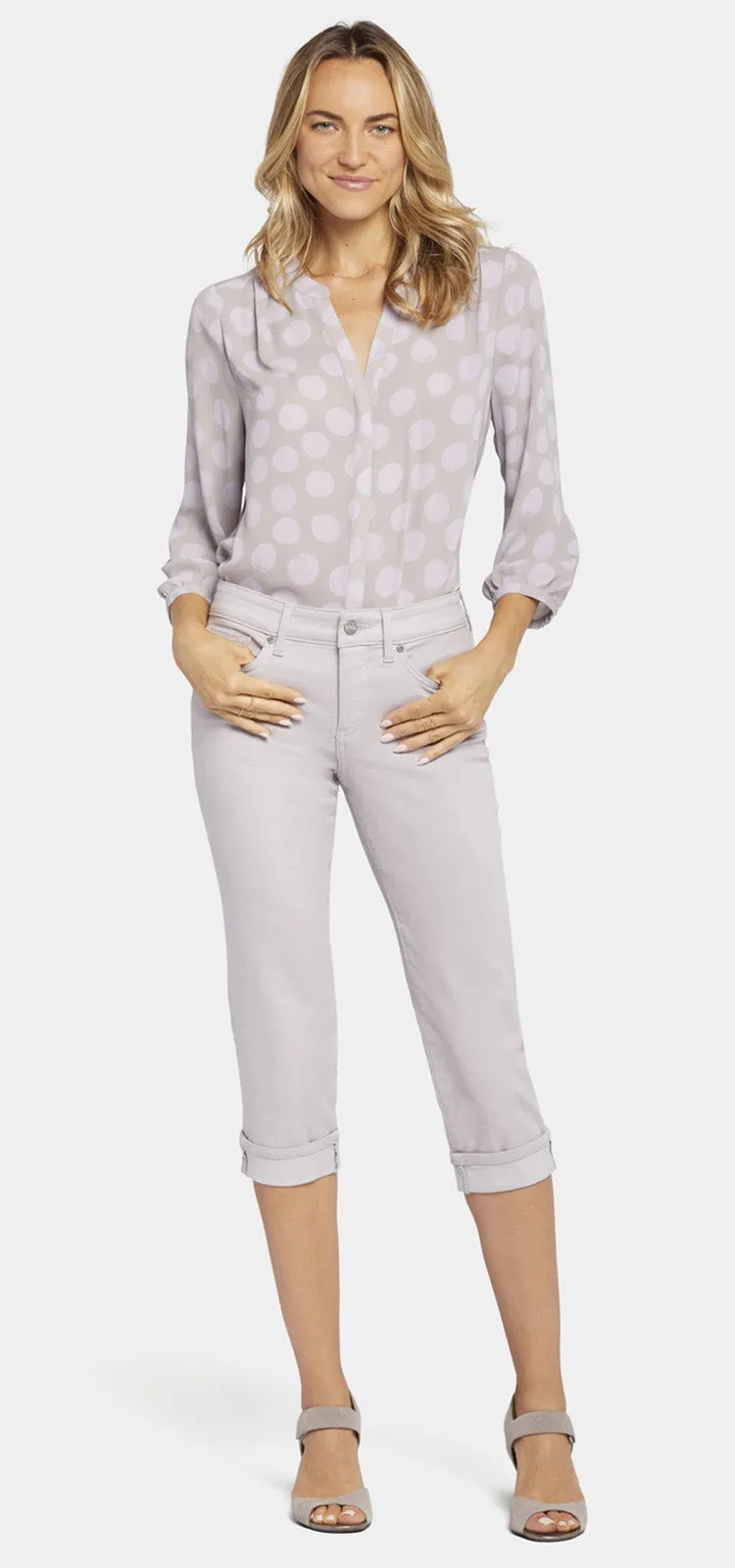 Marilyn Crop Cuff Jeans Grey Cool Embrace® Denim | Pearl Grey