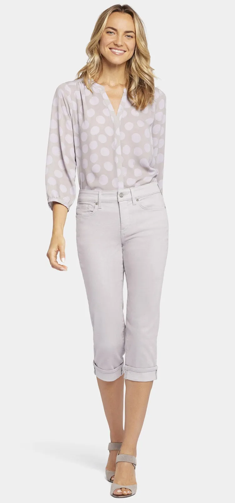 Marilyn Crop Cuff Jeans Grey Cool Embrace® Denim | Pearl Grey