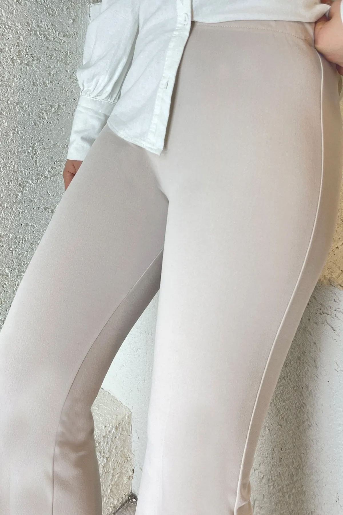 MDS Women Spanish Flare Scuba Pants - Stone - Danville