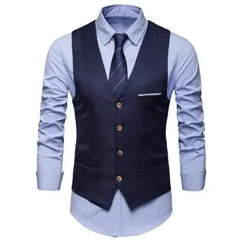Men Slim Fits Mens Suit Vest Male Waistcoat Gilet Homme