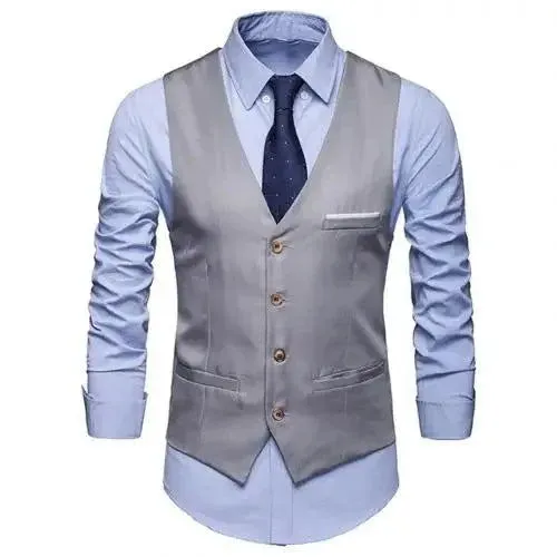 Men Slim Fits Mens Suit Vest Male Waistcoat Gilet Homme