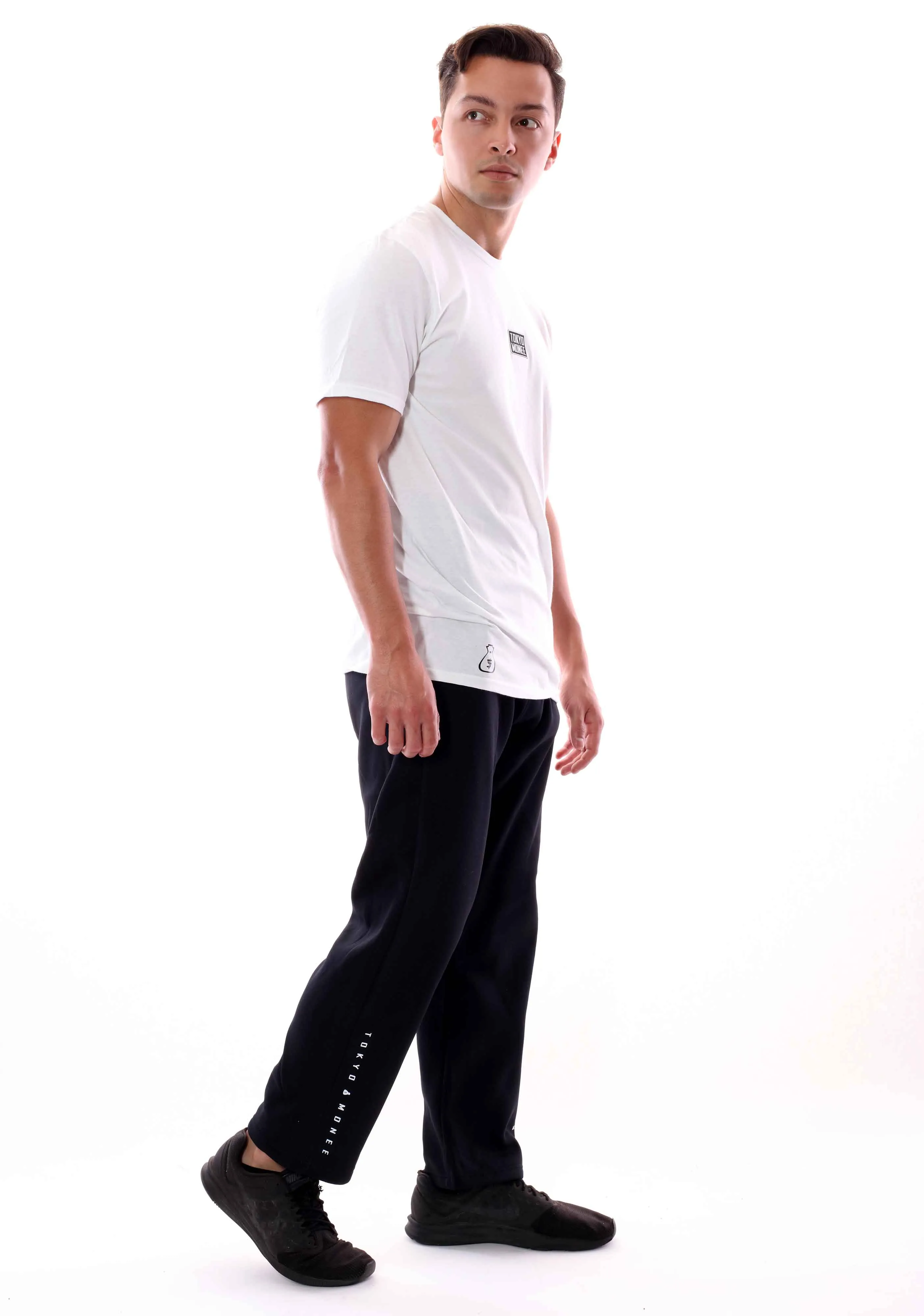 Men's Tokyo Monee Branded Black Sweat Pants 100% Polyester