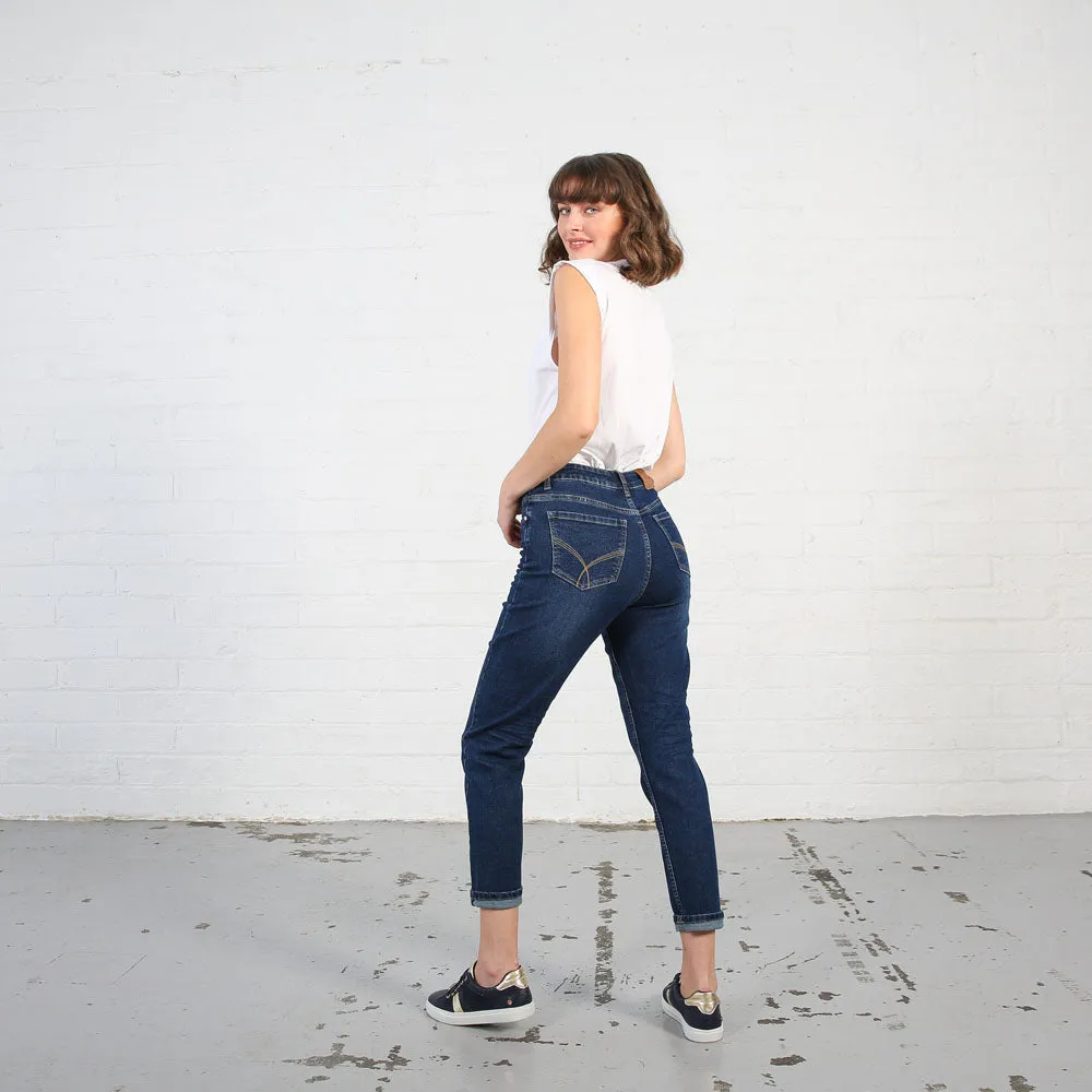 Mia Mom Jean Mid Wash | Short Leg