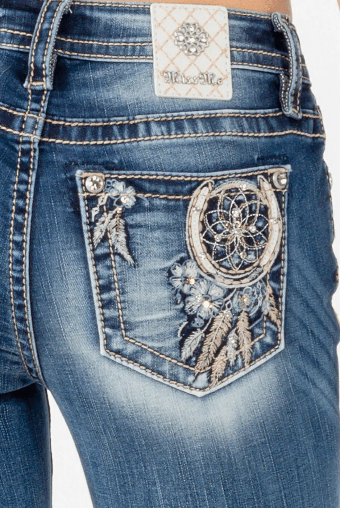Miss Me Women's Dream Catcher Mid-Rise Bootcut Jeans M3860B