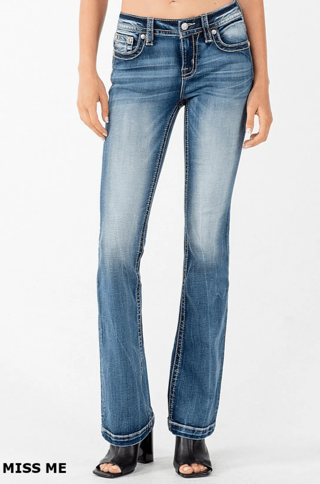 Miss Me Women's Dream Catcher Mid-Rise Bootcut Jeans M3860B