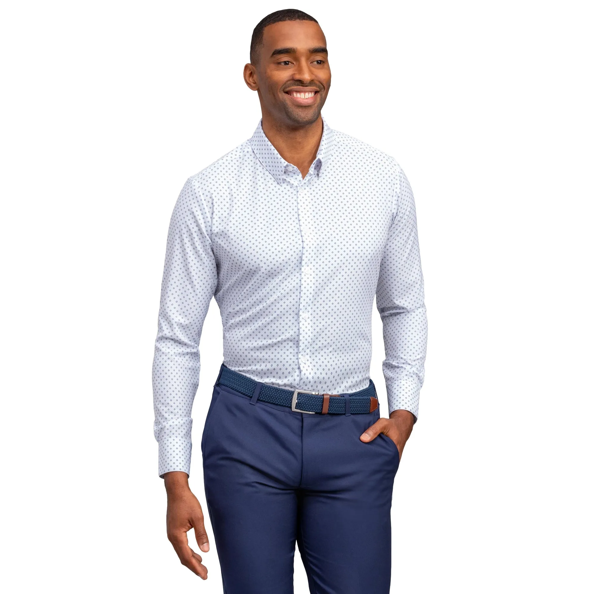 Mizzen   Main Leeward Trim Fit Long Sleeve Mens Dress Shirt