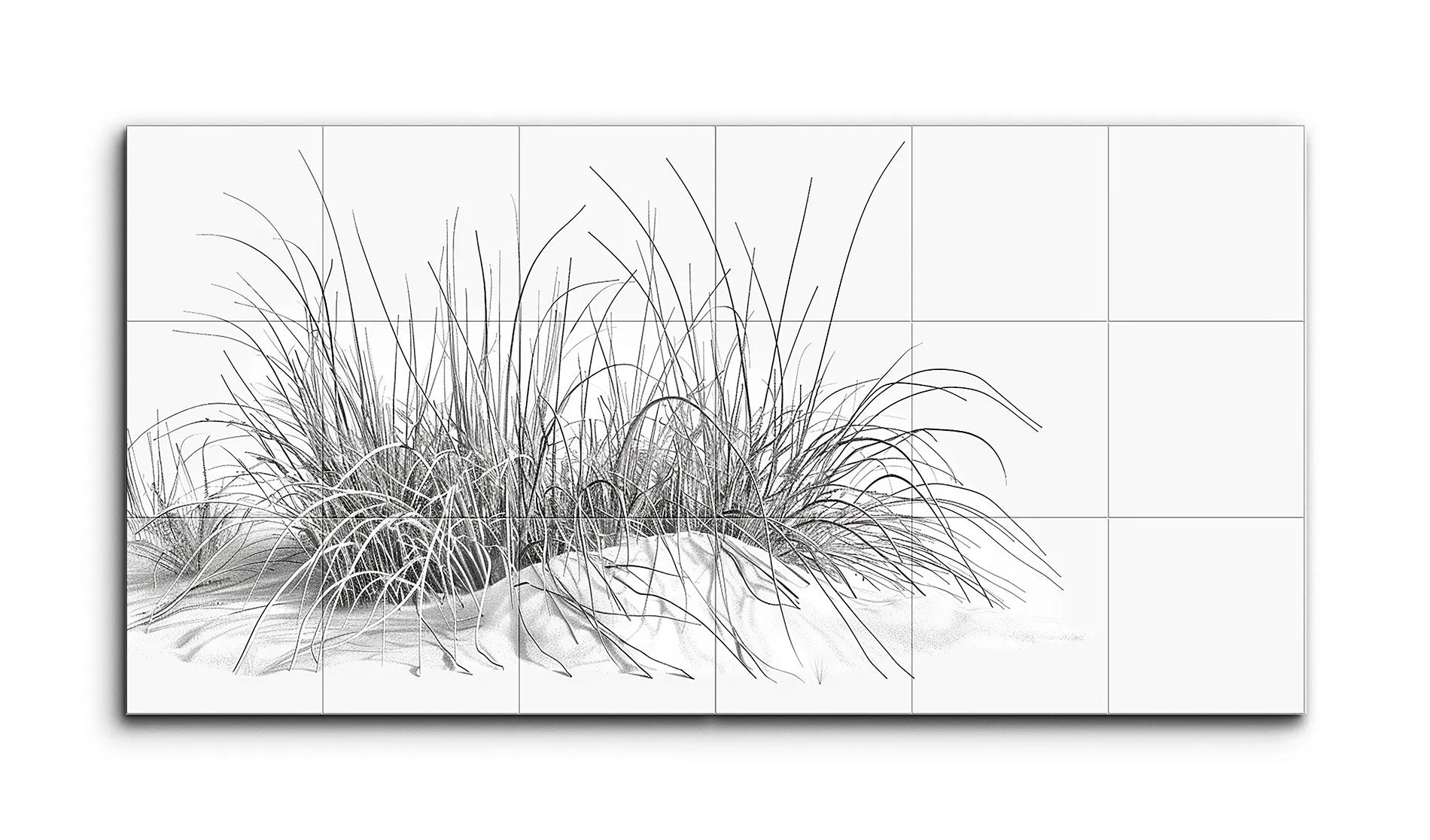 Monochrome Grass: A Minimalist Two-Panel Artwork