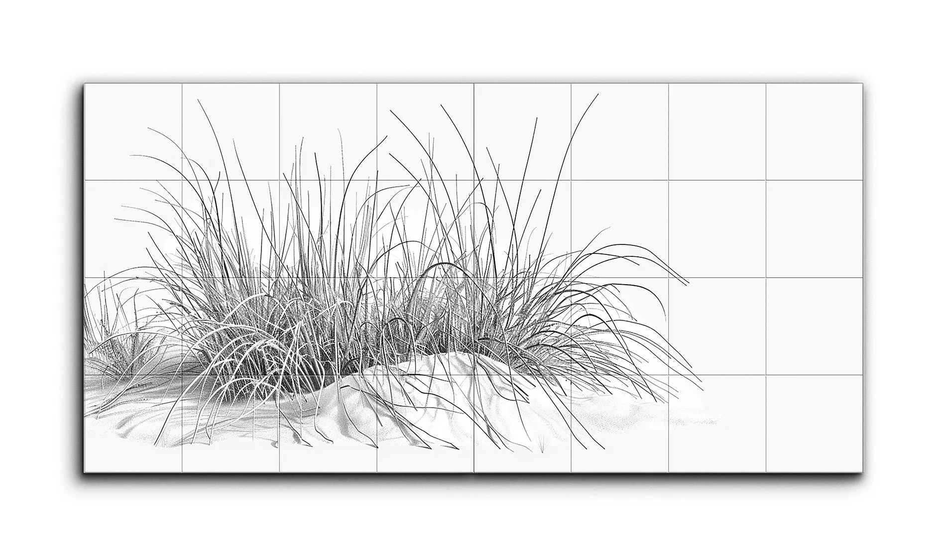 Monochrome Grass: A Minimalist Two-Panel Artwork