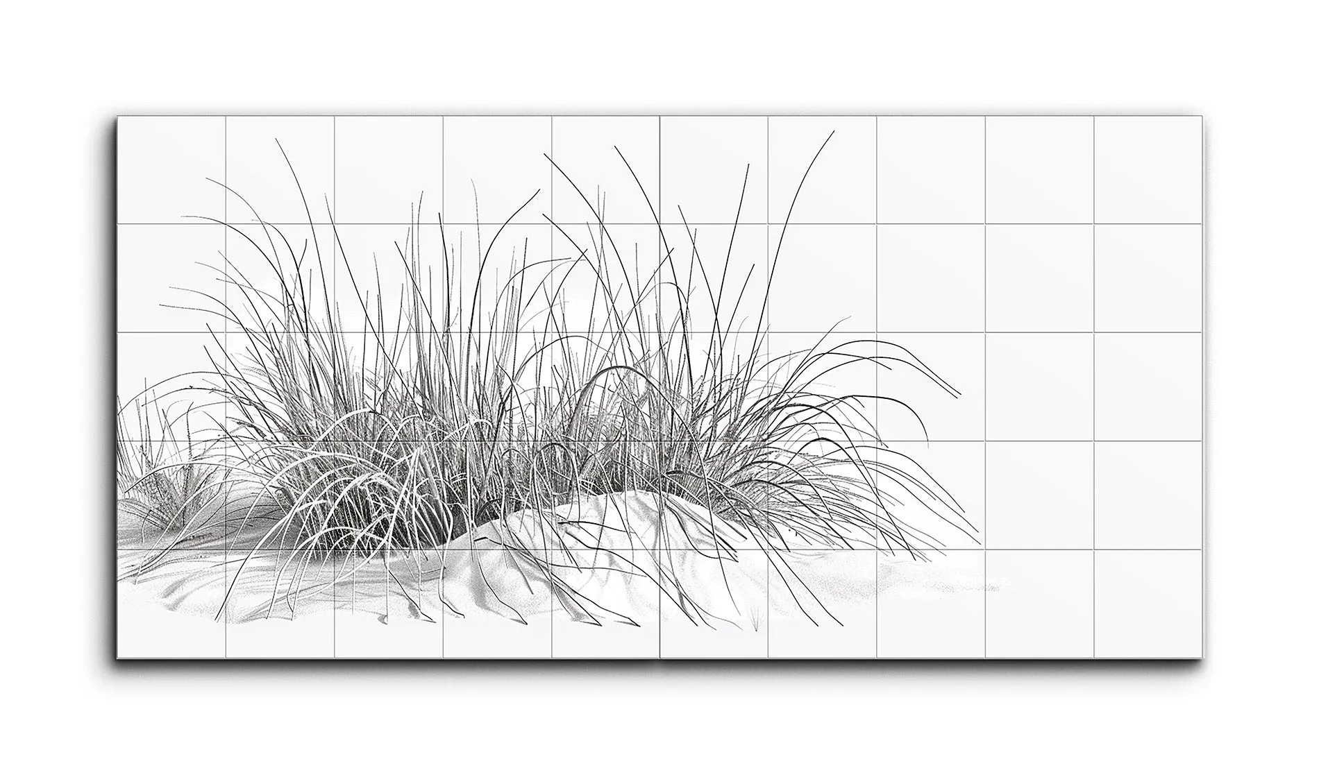 Monochrome Grass: A Minimalist Two-Panel Artwork