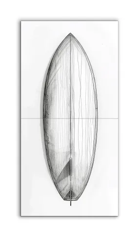 Monochrome Surfboard Illustration