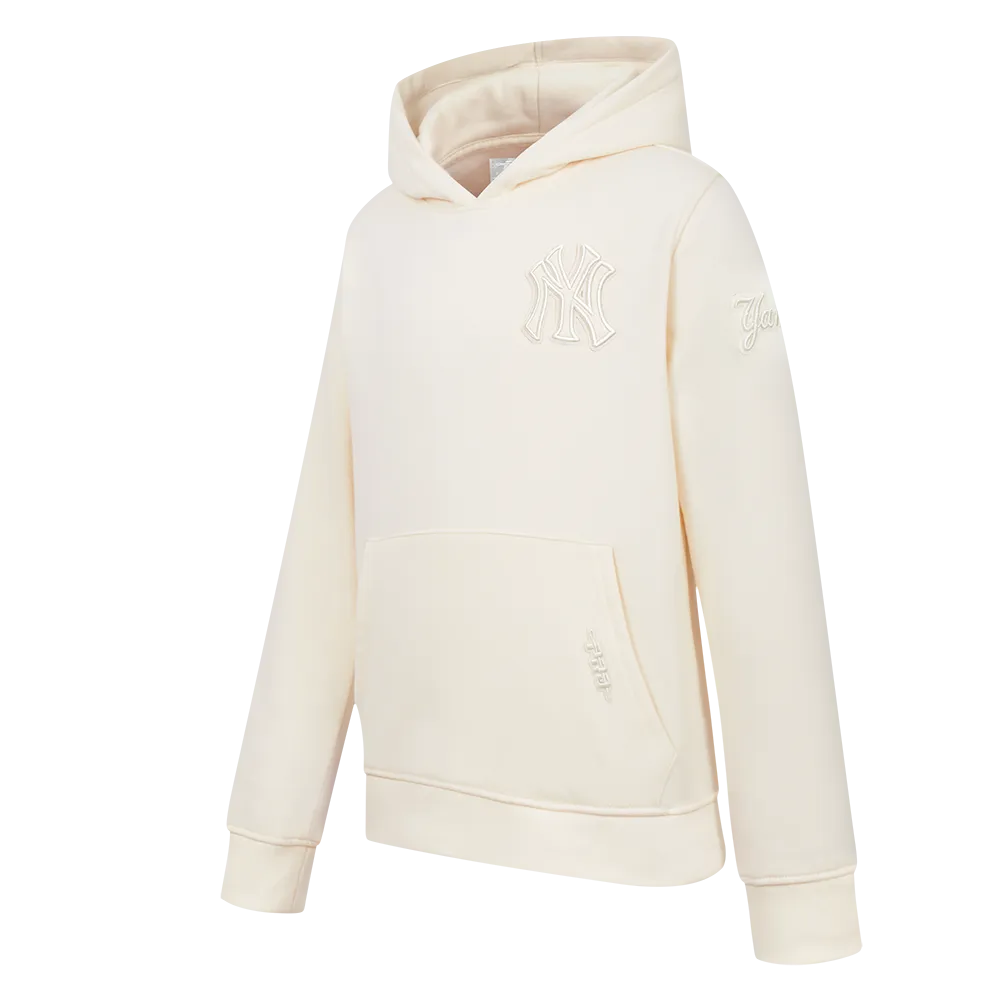 NEW YORK YANKEES NEUTRAL LITTLE BOYS FLC PO HOODIE (EGGSHELL)