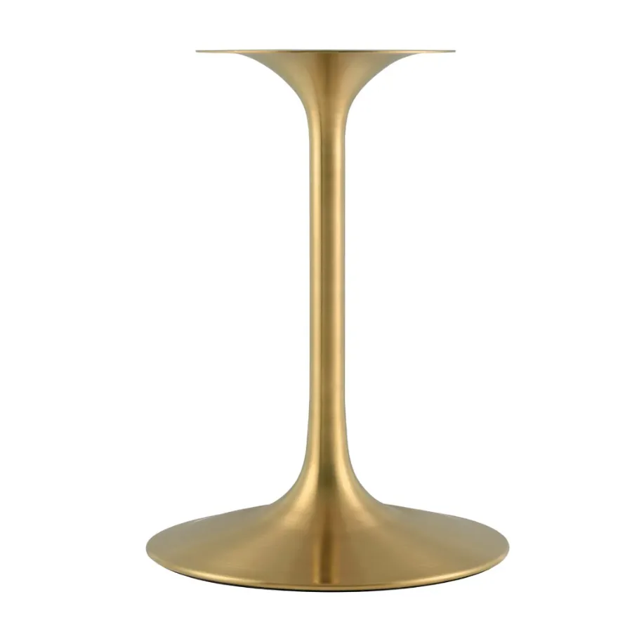 Opulent Aura Round White Faux Marble Bar Table With Brass Base Indoor