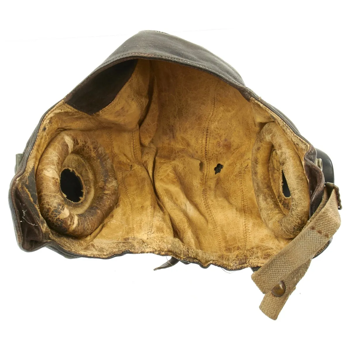 Original British WWII Named RAF Type C Leather Flying Helmet with Mk VIII Goggles