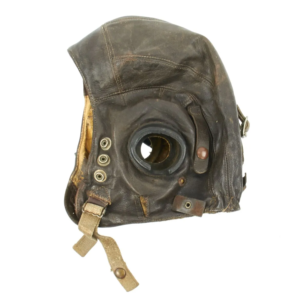 Original British WWII Named RAF Type C Leather Flying Helmet with Mk VIII Goggles
