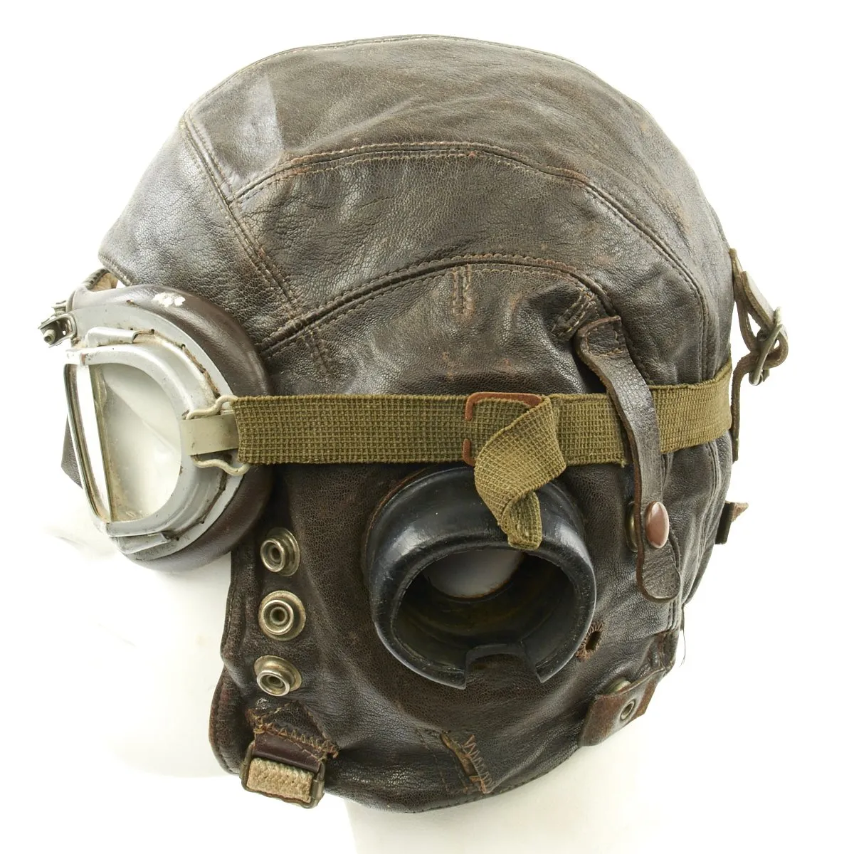 Original British WWII Named RAF Type C Leather Flying Helmet with Mk VIII Goggles