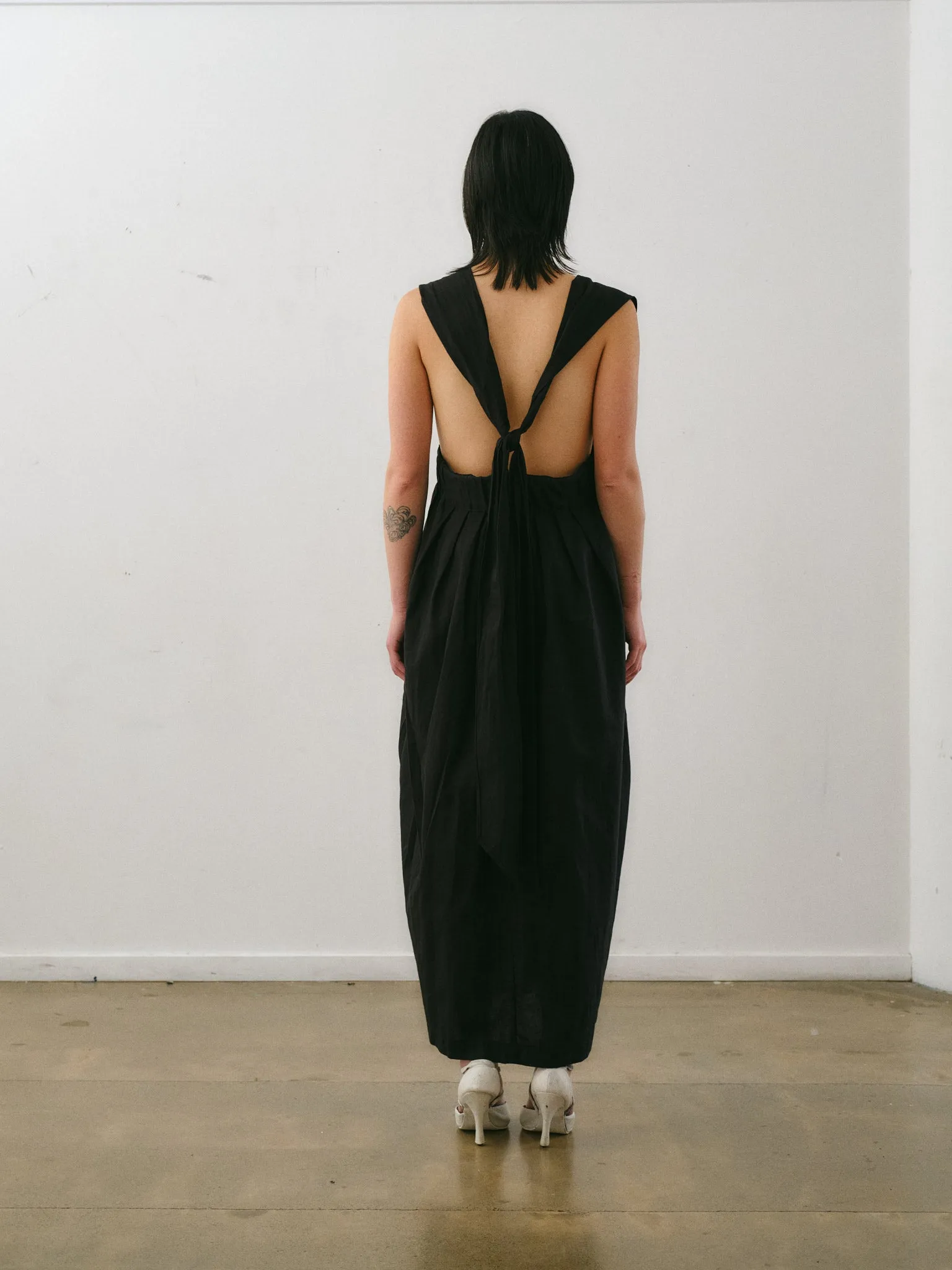 Otsu - Hiyori Overall Black Cotton