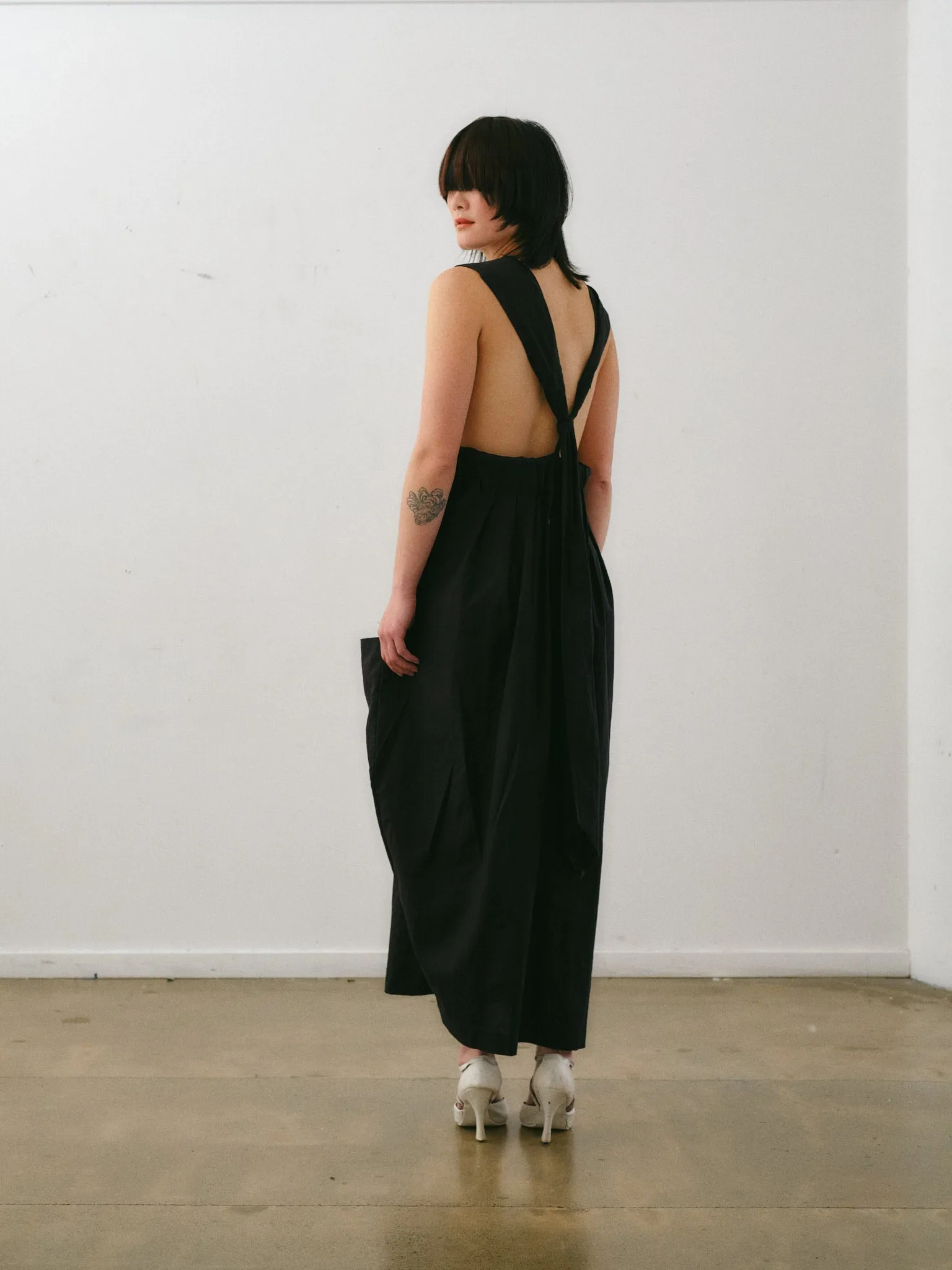 Otsu - Hiyori Overall Black Cotton