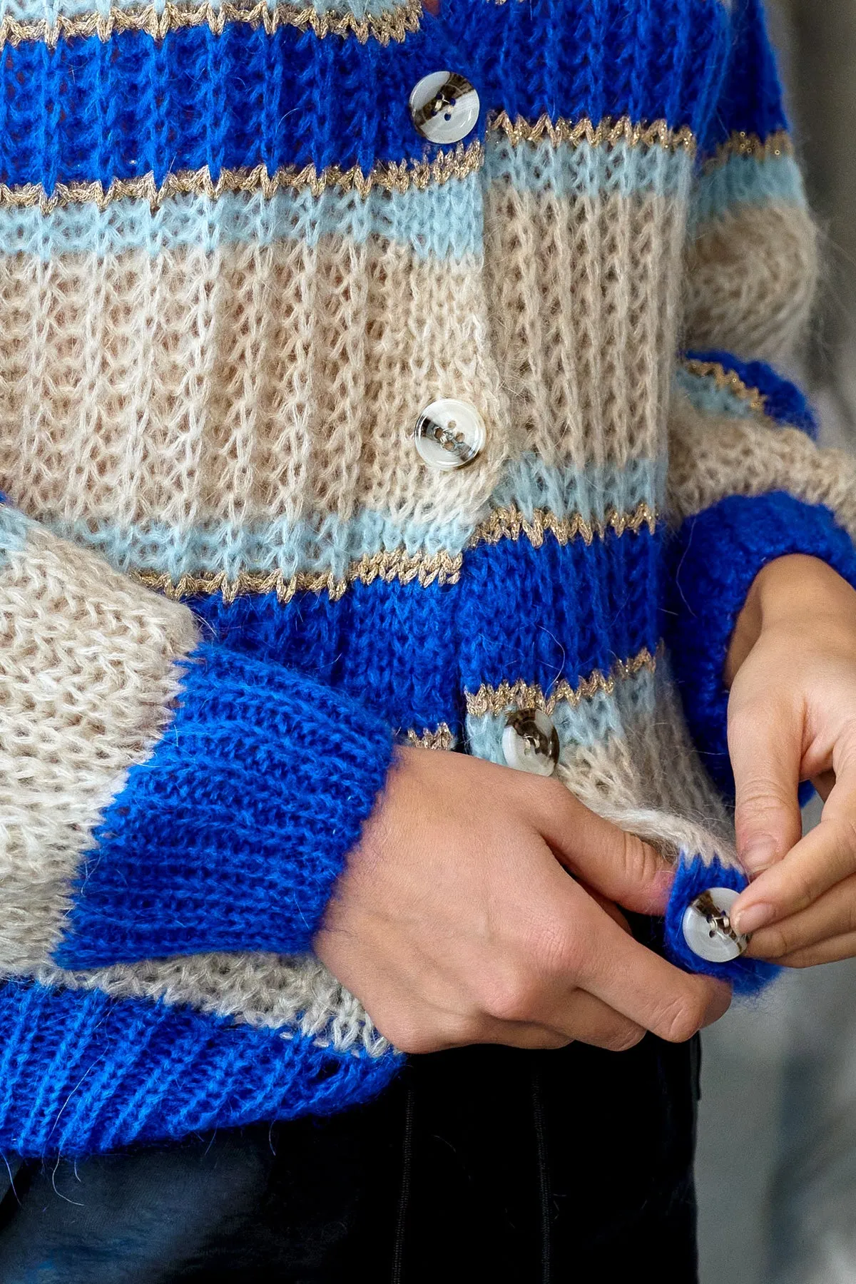 Pacific Knit Cardigan - Blue Mix