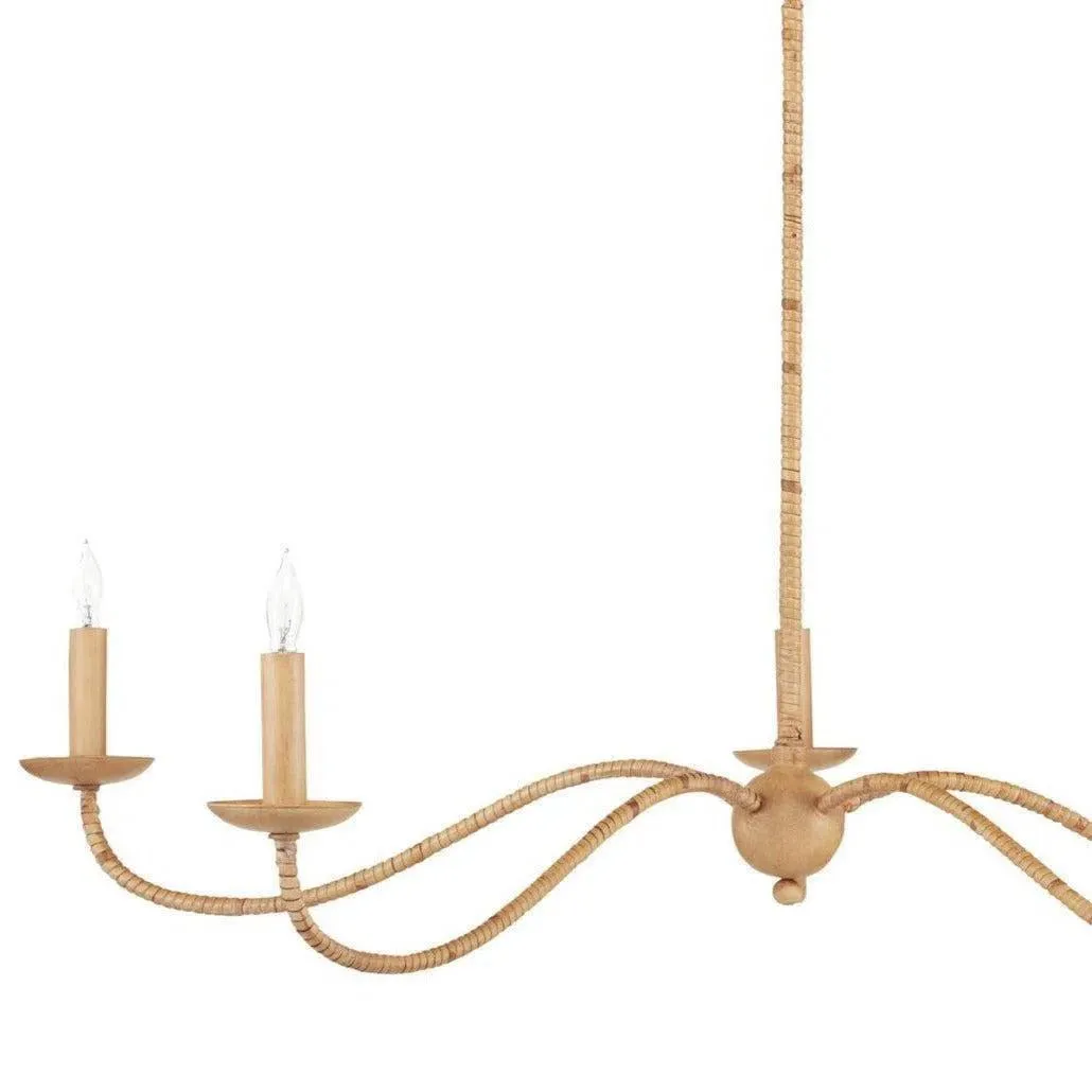 Painted Rattan Natural Rattan Saxon Rattan Small Chandelier