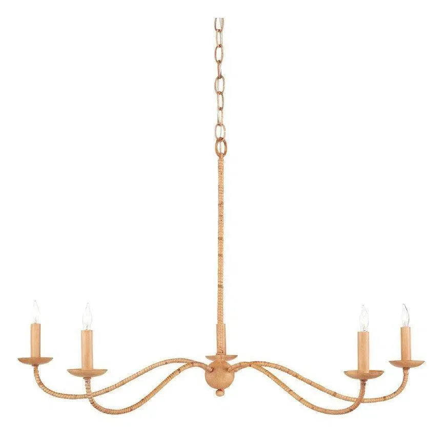 Painted Rattan Natural Rattan Saxon Rattan Small Chandelier