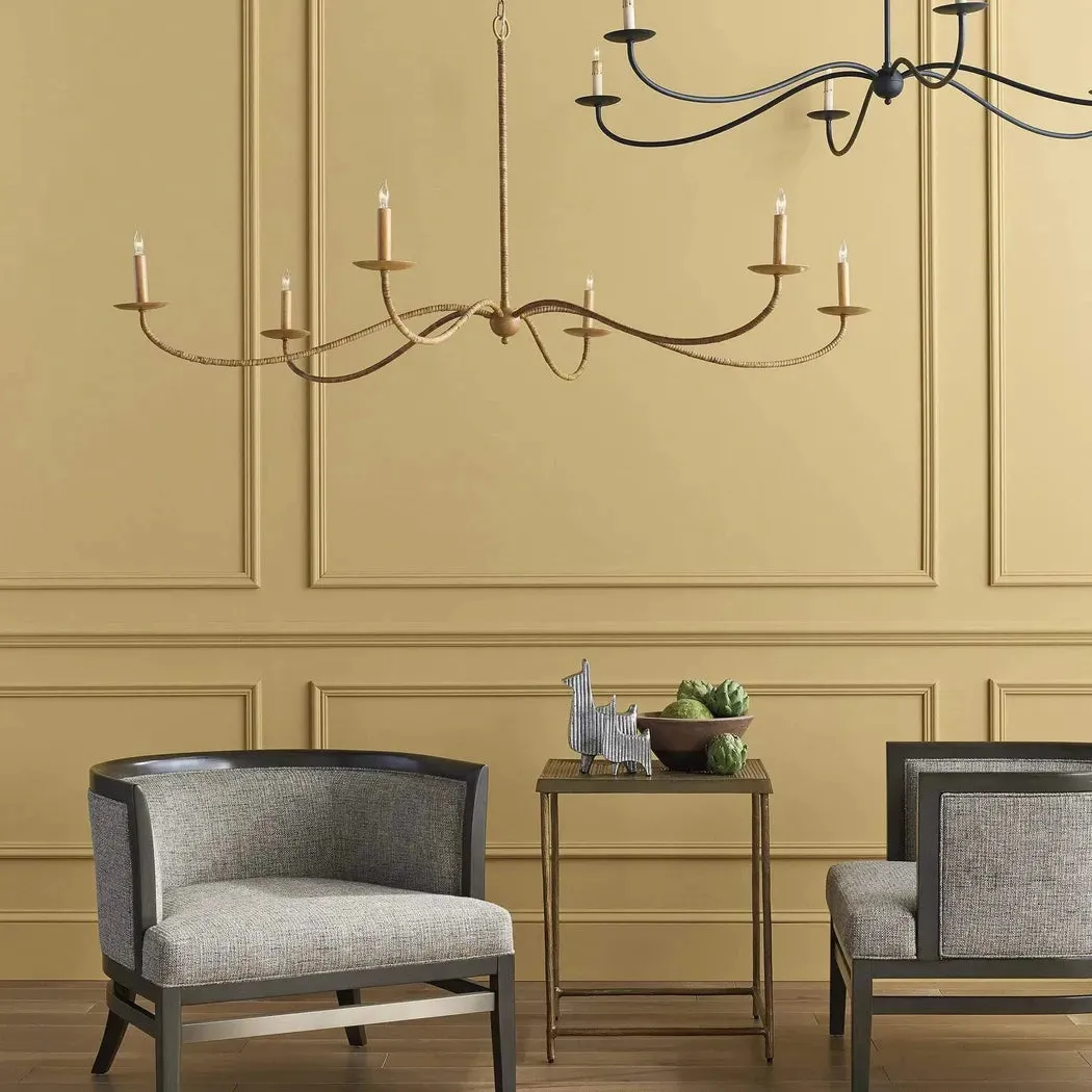 Painted Rattan Natural Rattan Saxon Rattan Small Chandelier