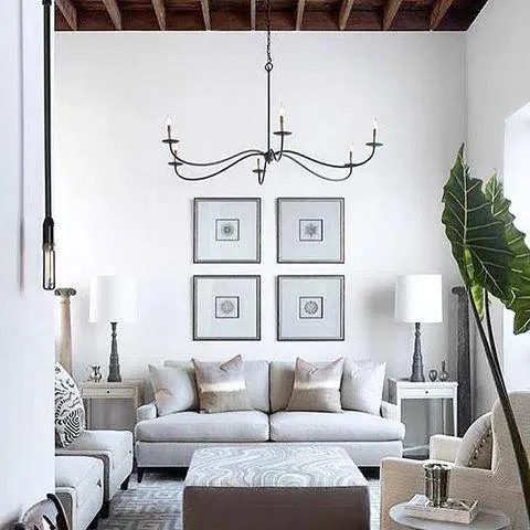 Painted Rattan Natural Rattan Saxon Rattan Small Chandelier