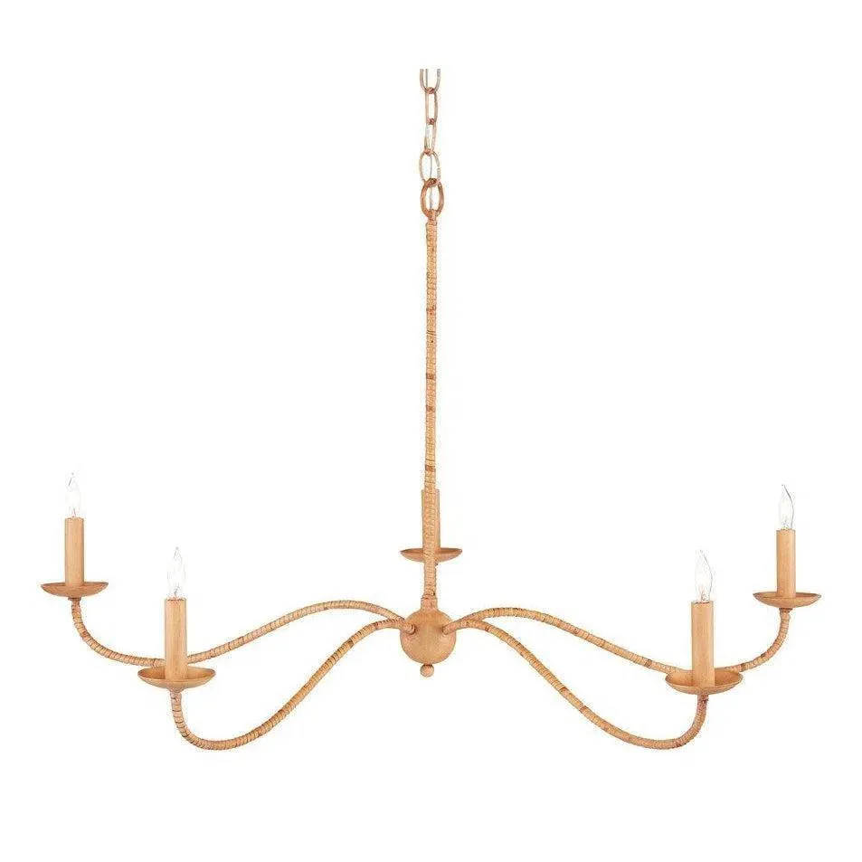 Painted Rattan Natural Rattan Saxon Rattan Small Chandelier