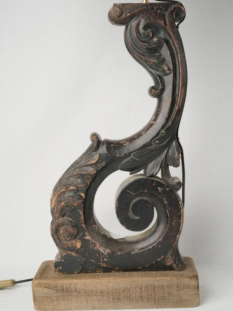 Pair of Napoleon III Blackened Wood Fragment Lamps 37¾"