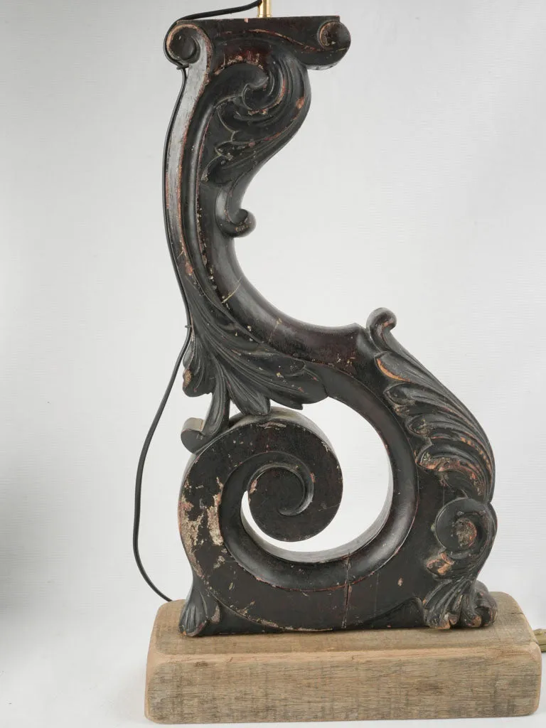 Pair of Napoleon III Blackened Wood Fragment Lamps 37¾"