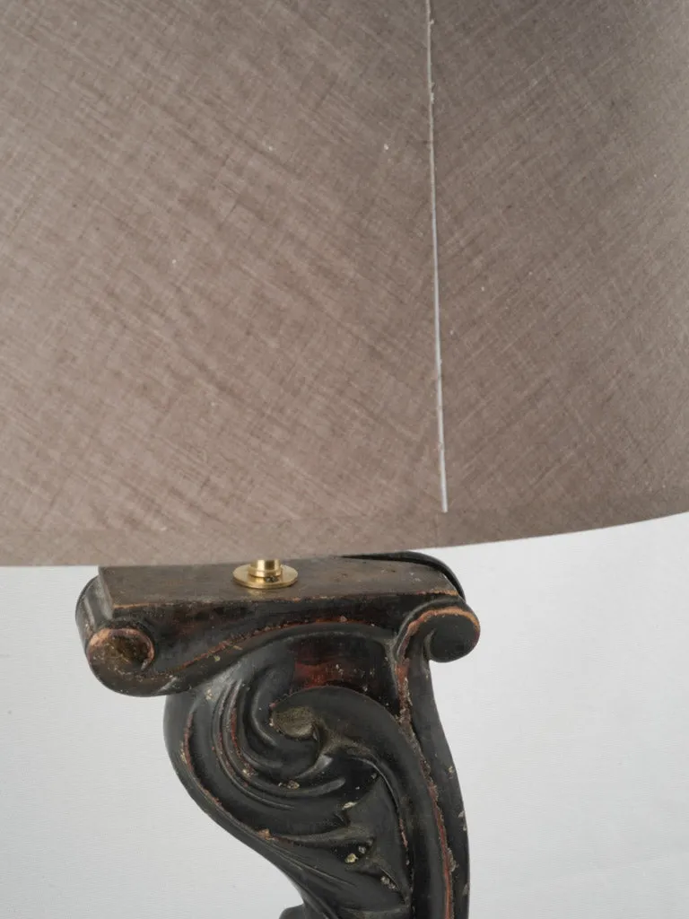 Pair of Napoleon III Blackened Wood Fragment Lamps 37¾"