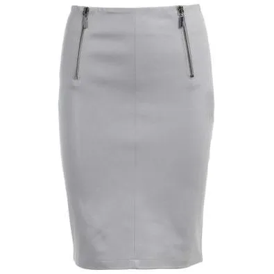 Paloma Leather Pencil Grey Skirt by Max & Moi