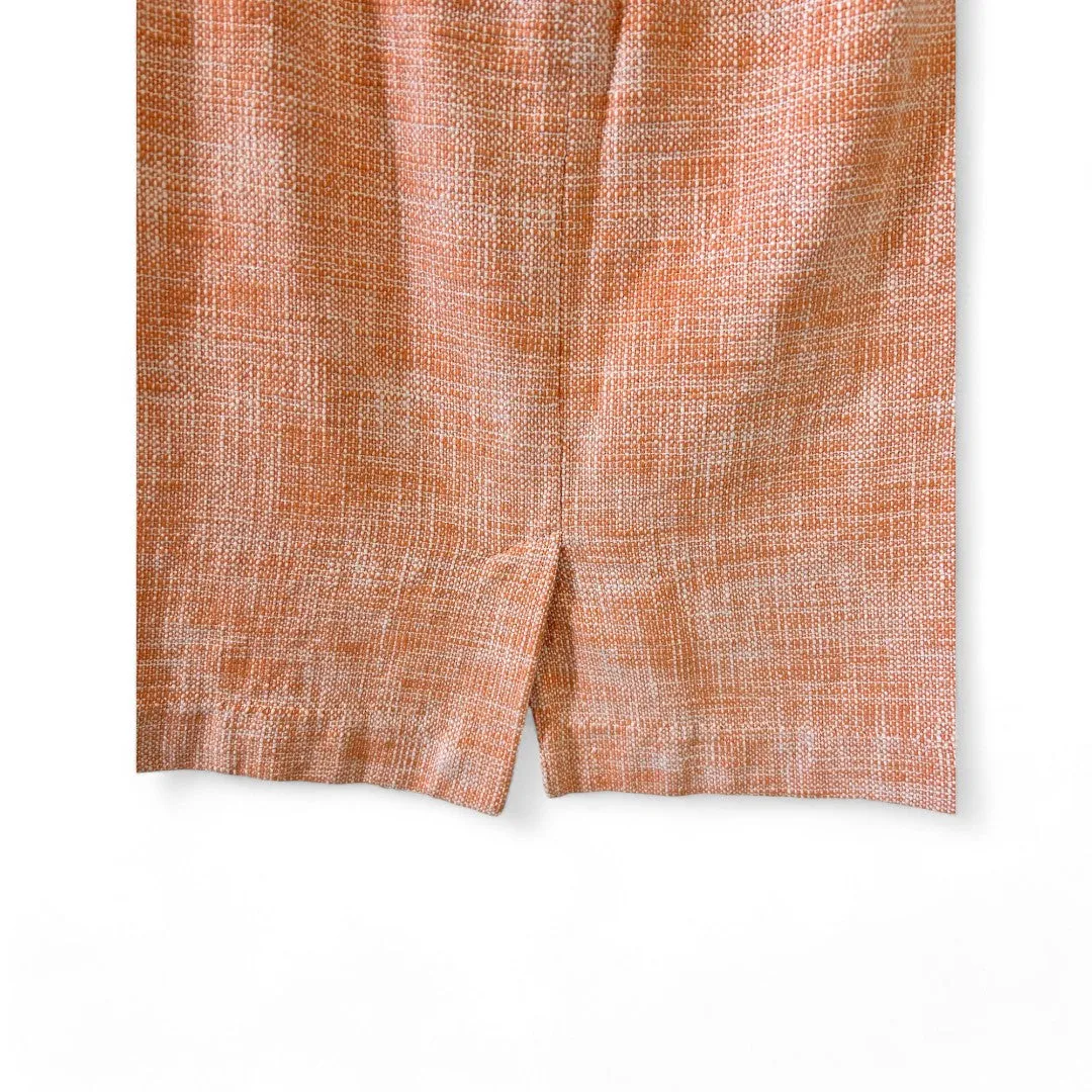 Peach Tweed Pencil Skirt Textured Office Wear