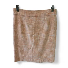 Peach Tweed Pencil Skirt Textured Office Wear