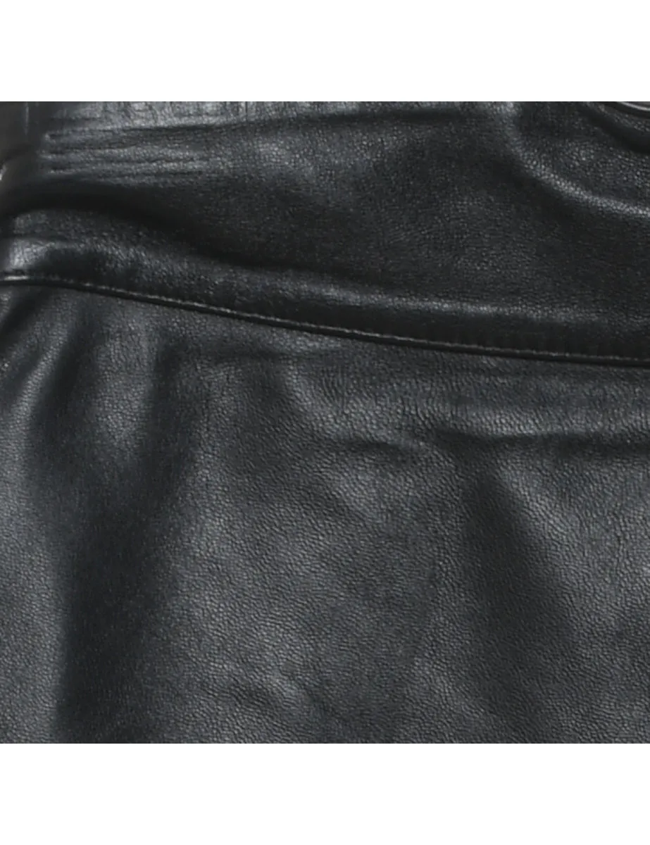 Pencil Shape Leather Skirt - M