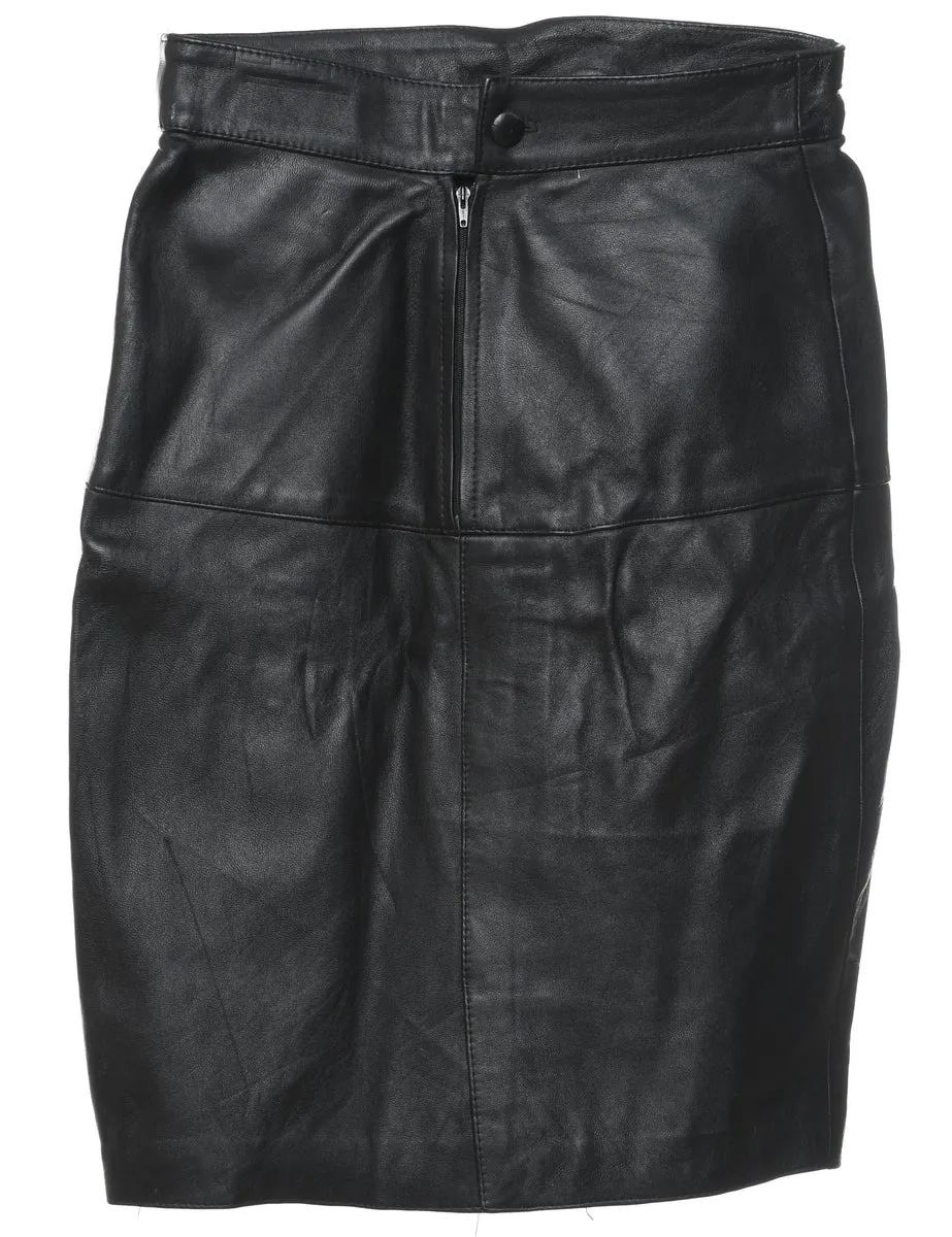 Pencil Shape Leather Skirt - M