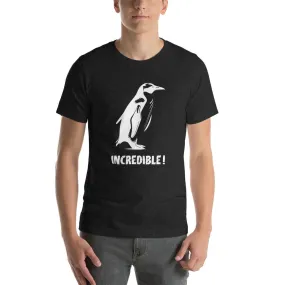 “Penguins Are Incredible!” Penguins T-Shirt – White Print (Adult Unisex / Men’s)