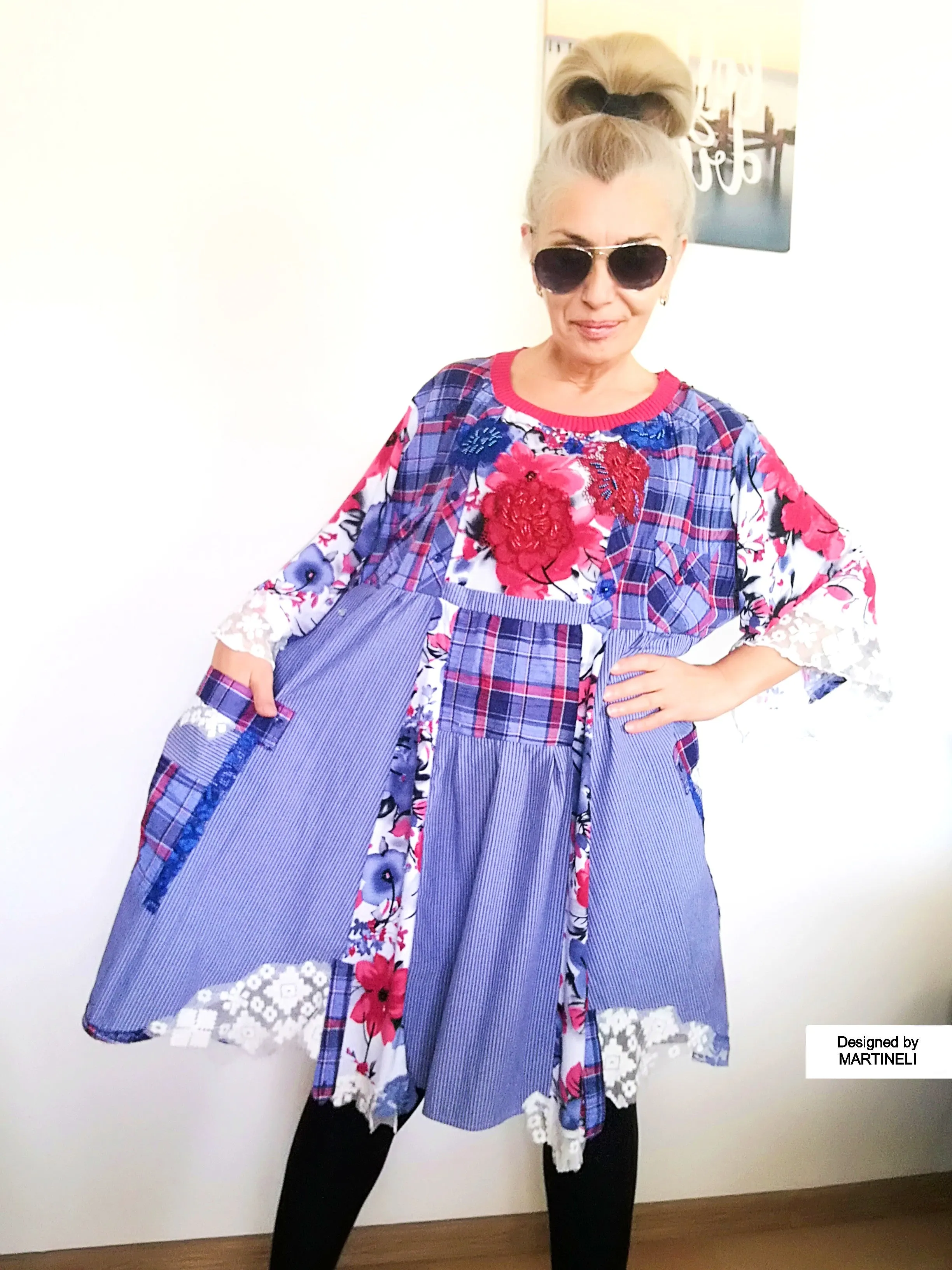 Plus Size Floral Shirtdress 4XL Maxi Embroidered Summer Dress