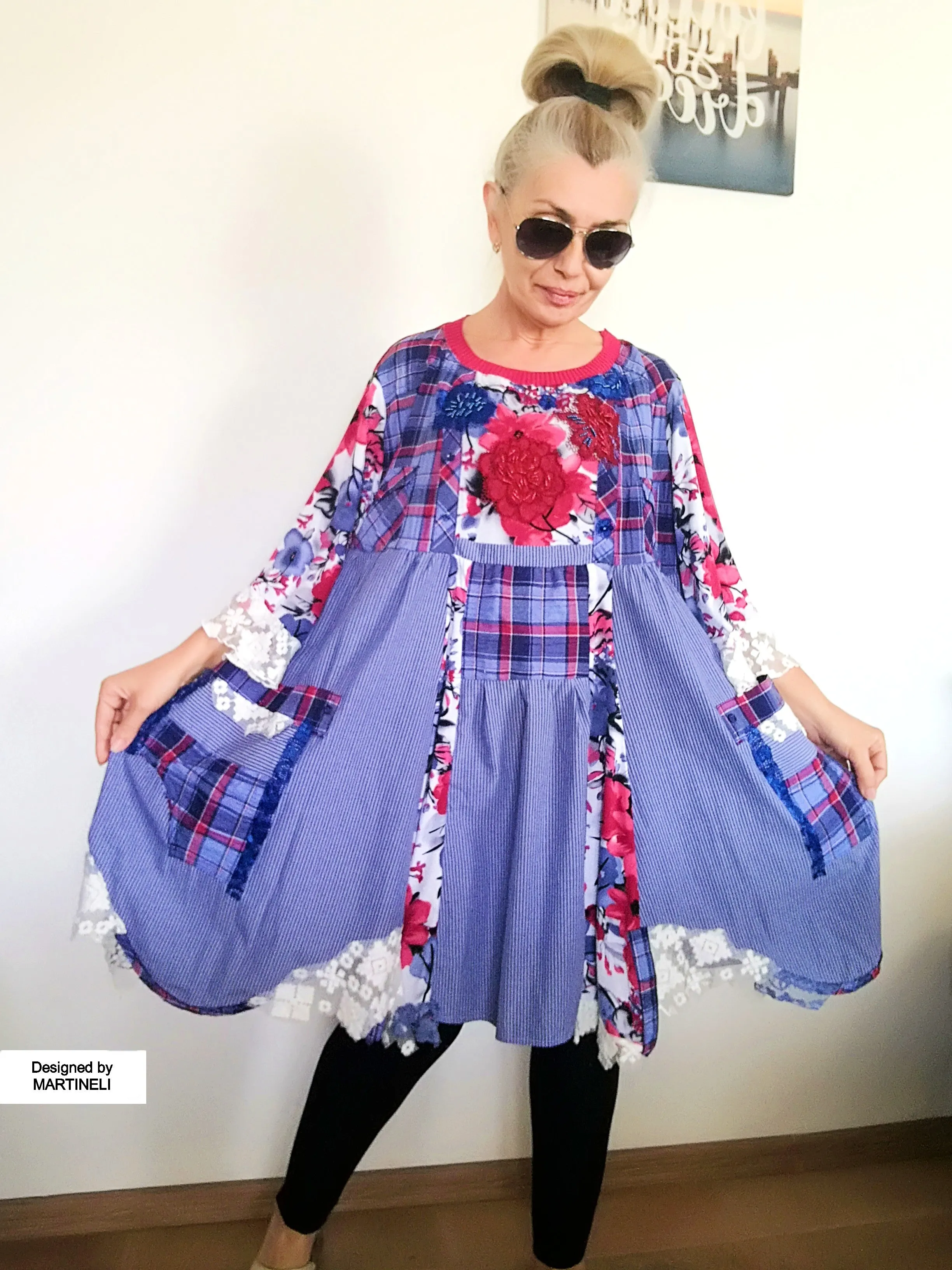 Plus Size Floral Shirtdress 4XL Maxi Embroidered Summer Dress