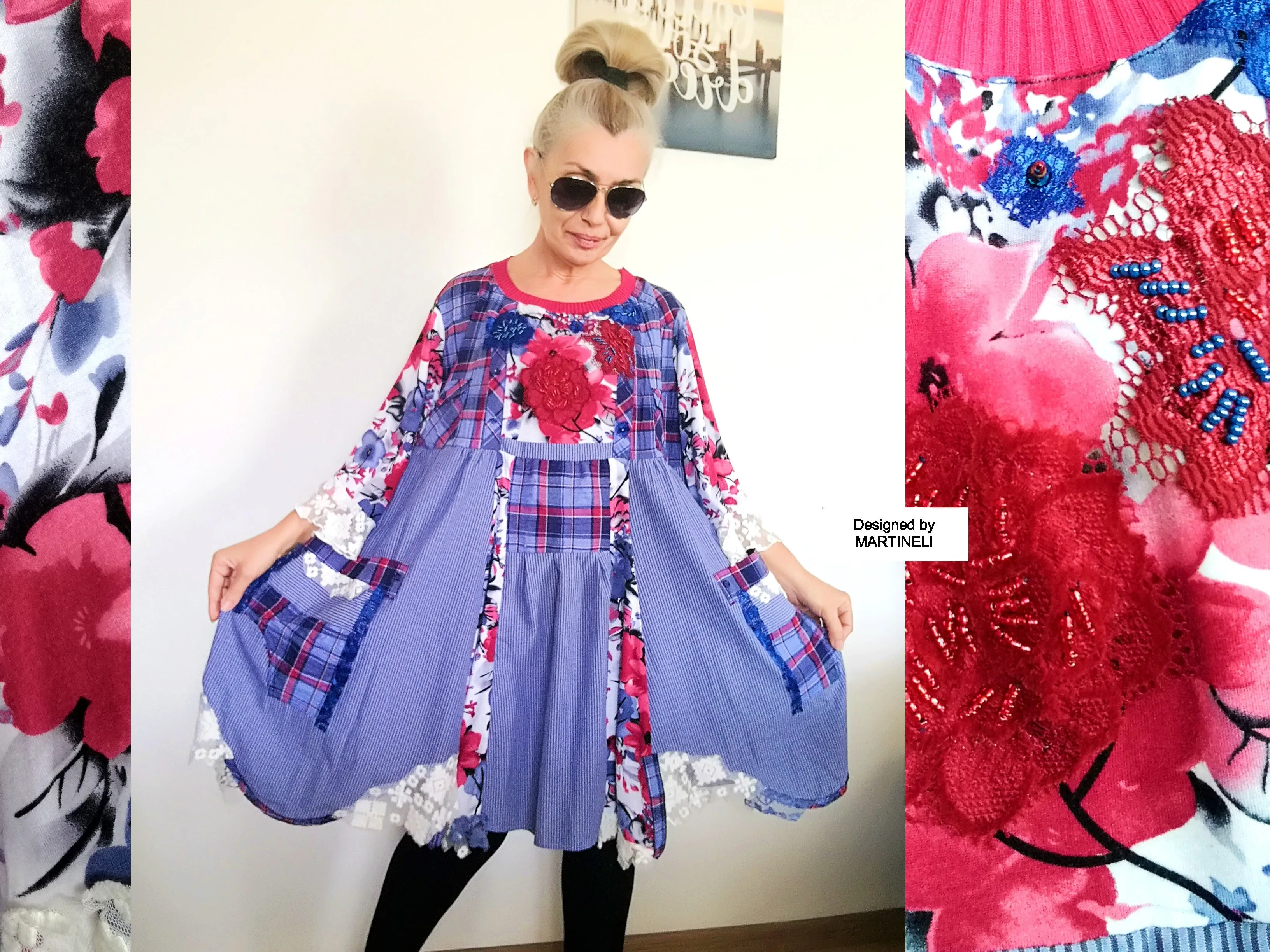 Plus Size Floral Shirtdress 4XL Maxi Embroidered Summer Dress