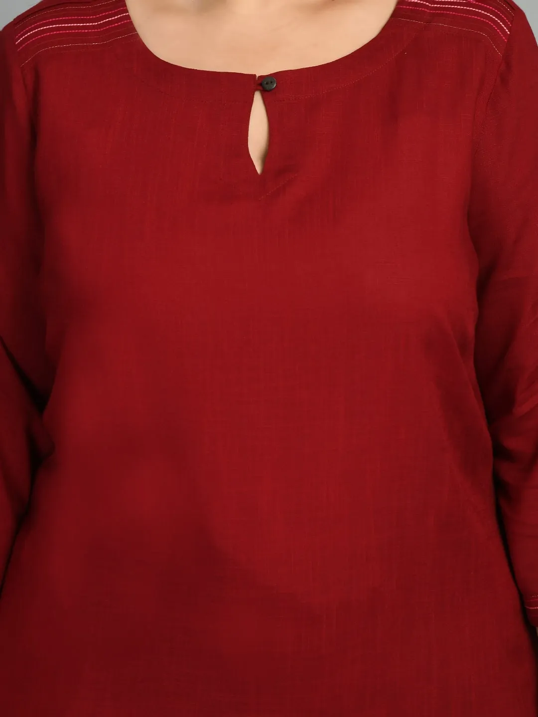 Plus Size Royal Maroon Anchor Kurta
