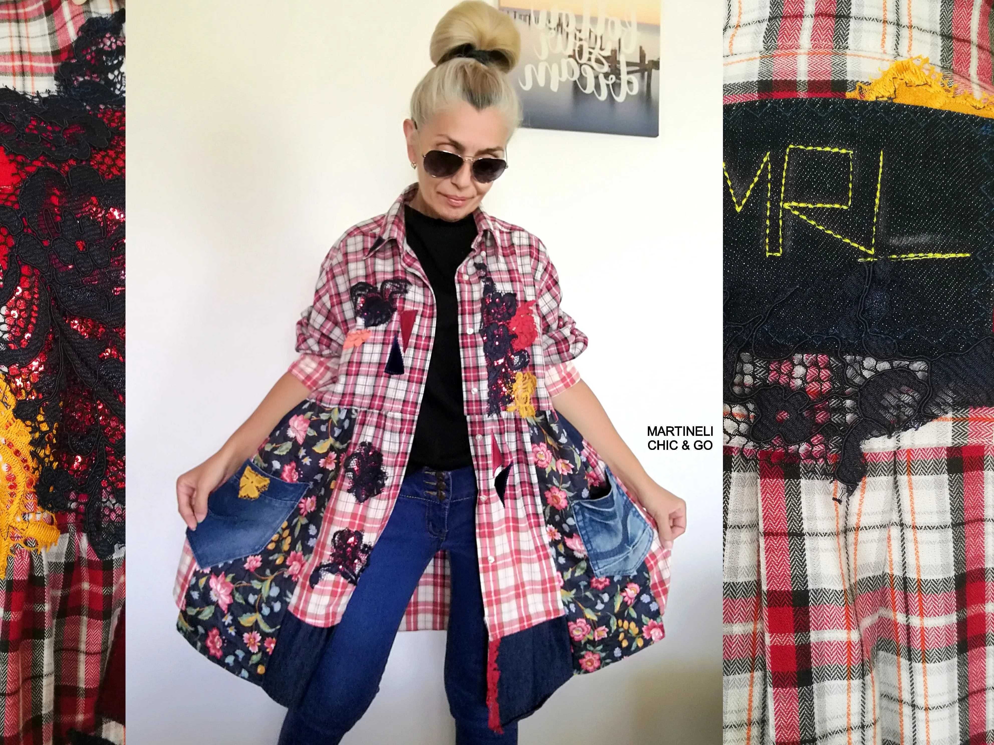 Plus Size Shirt Dress 2XL Boho Fall Jacket Dress