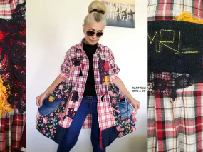 Plus Size Shirt Dress 2XL Boho Fall Jacket Dress