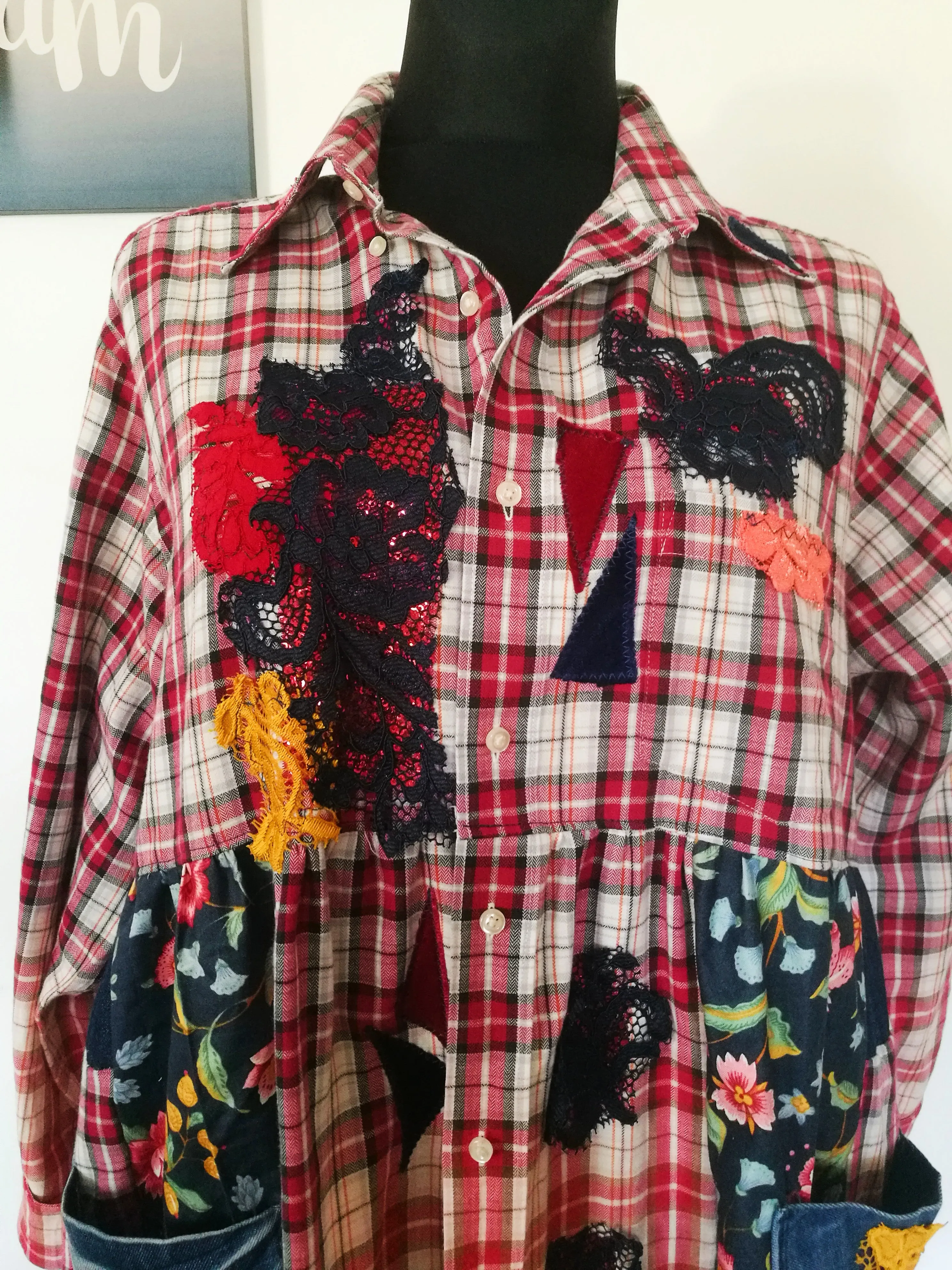 Plus Size Shirt Dress 2XL Boho Fall Jacket Dress