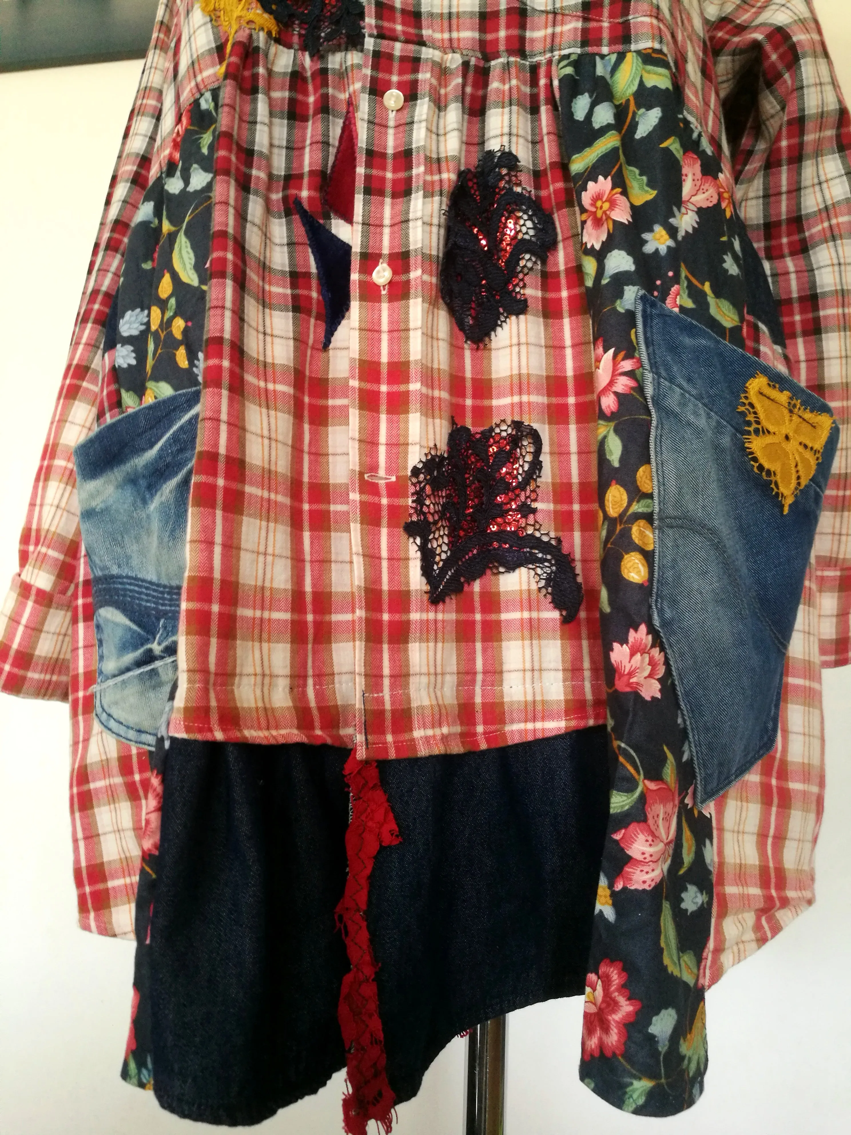 Plus Size Shirt Dress 2XL Boho Fall Jacket Dress