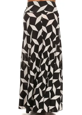 Plus Size Venezia Print High Waisted Maxi Skirt