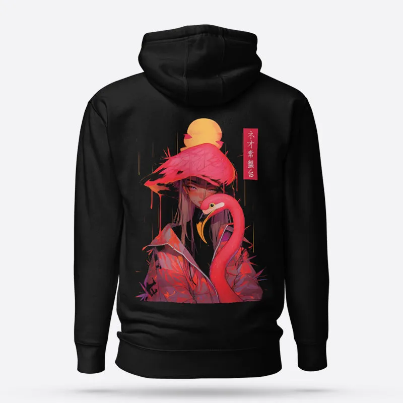 Premium Crimson Flare Black Graphic Hoodie